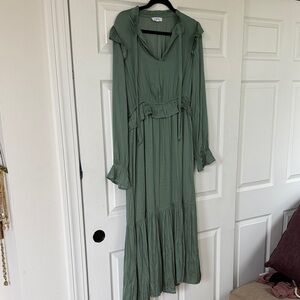 Silky sage Green Maxi Dress
